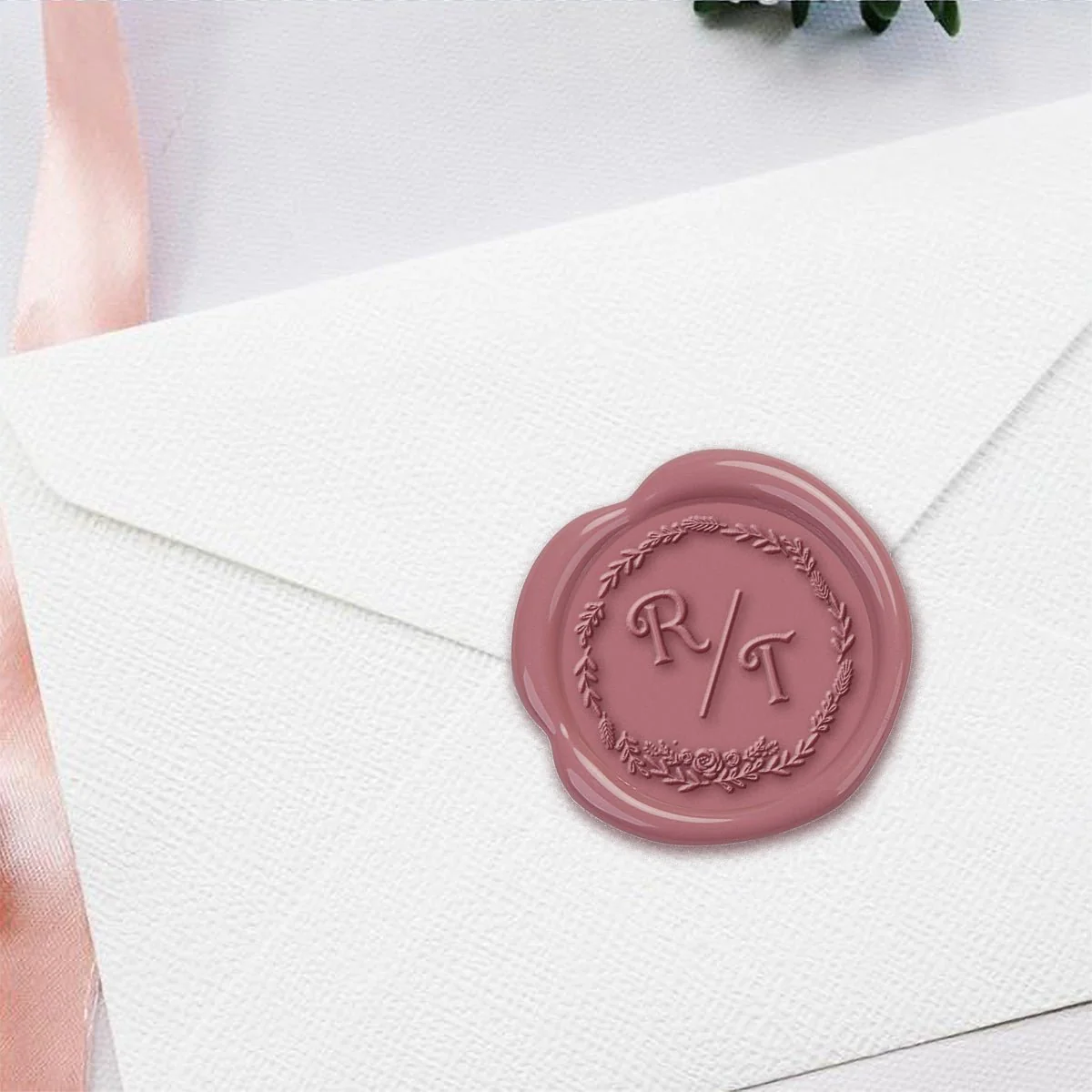 Daphne Wedding Monogram Adhesive Wax Seals #7965 Bundle with Stamp