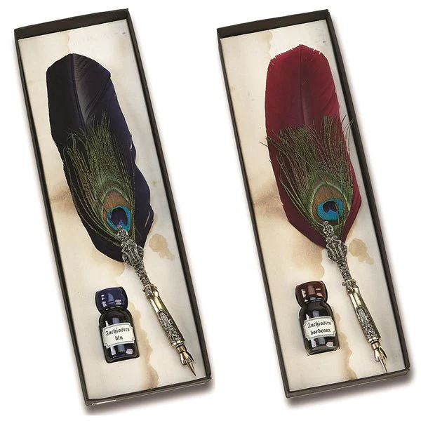 Deluxe Italian Multi-Feather Quill & Ink Set