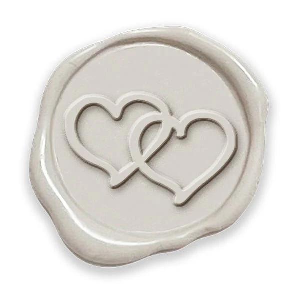 Double Hearts Hand Pressed Adhesive Wax Seals #D871PNS - Image 2
