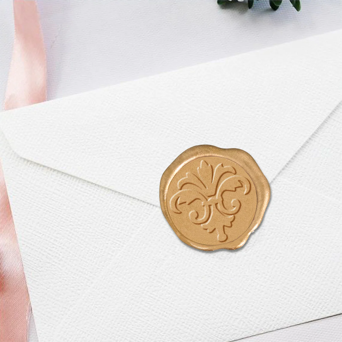 Grande Fleur Adhesive Wax Seal Quick-Ship Stickers 25PK-Classic Gold - Image 2