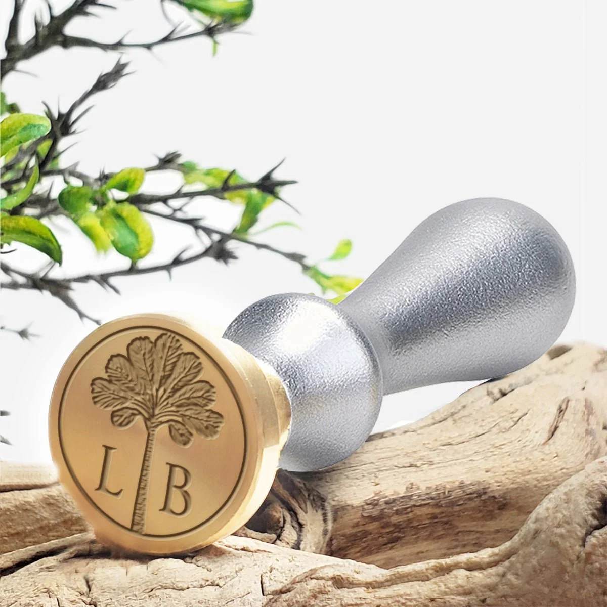 Royal Palm Custom Wedding Wax Seal Stamp #2 letters 2520
