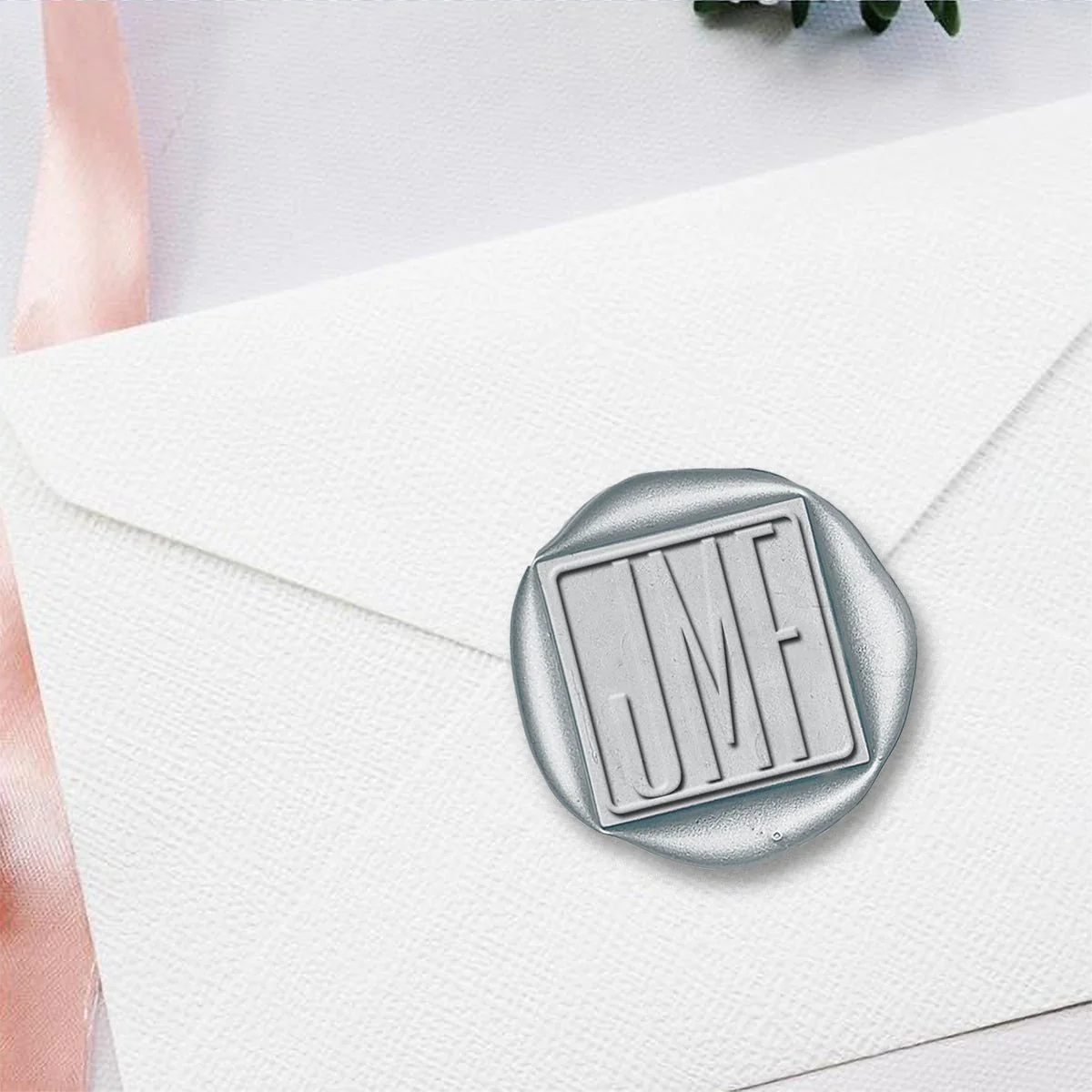 Empire 3 Letter Monogram Custom Wax Seal Stamp - 1 1/8" Square #2522 - Image 3