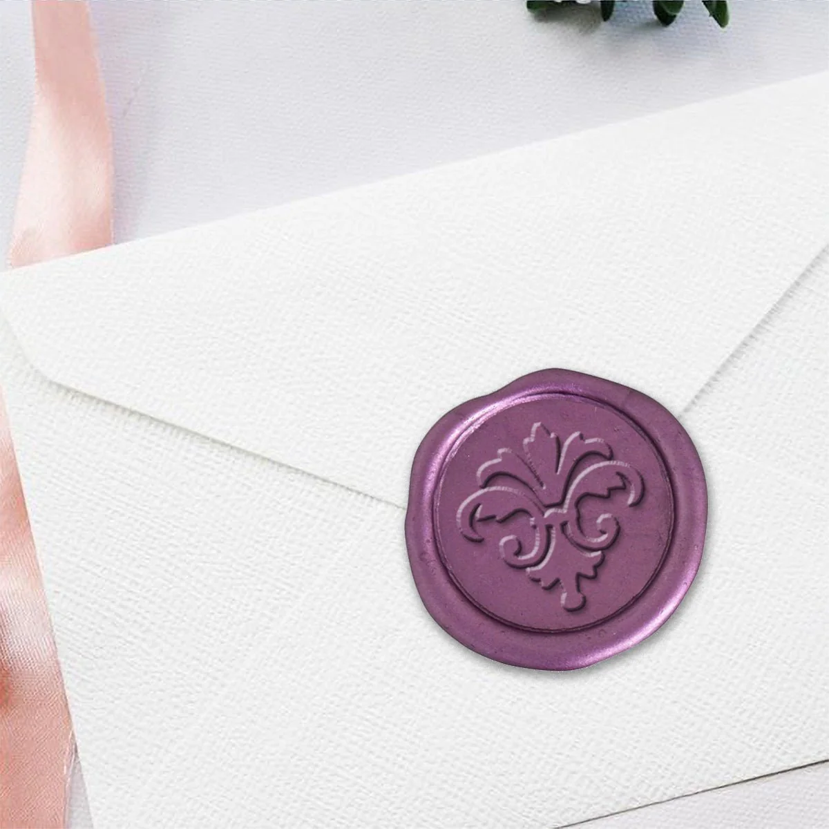 Fleur de Lis Deco Hand Pressed Adhesive Wax Seals #D630