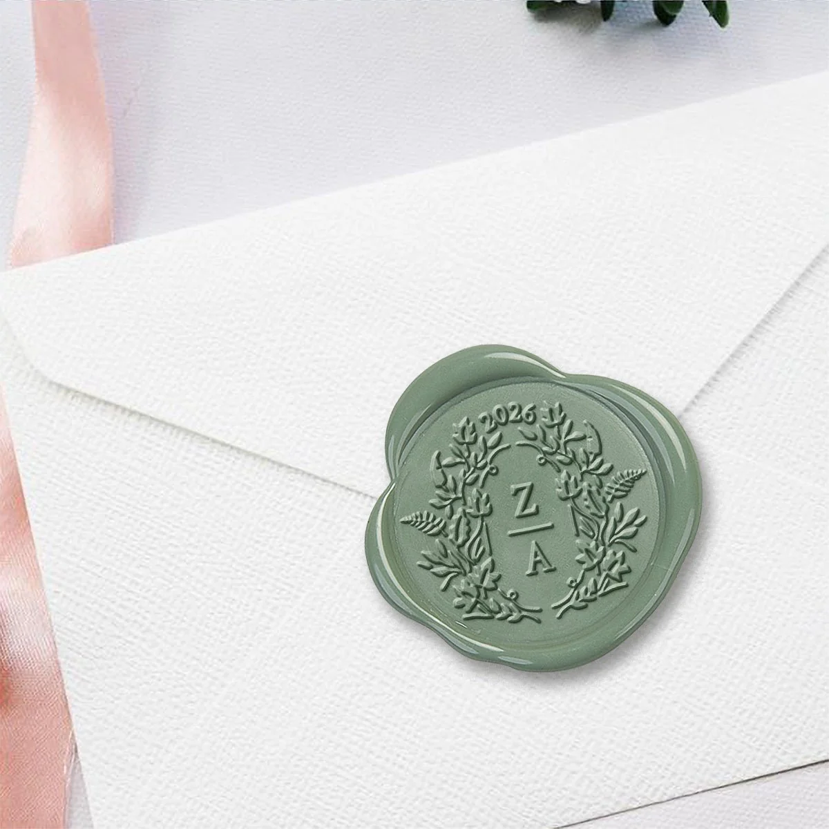 Tosca Wedding Monogram & Year Custom Wax Seal Stamp  #2503 - Image 3