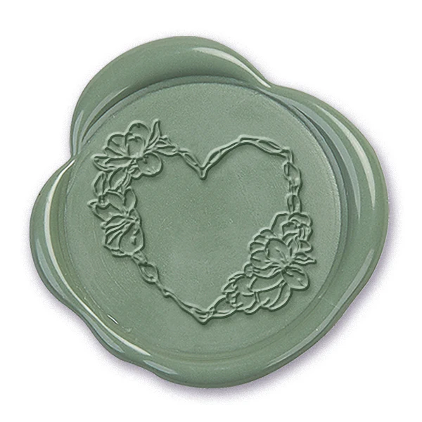 Floral Heart Wax Seal Stamp #1384 -USA Handcrafted - Image 2