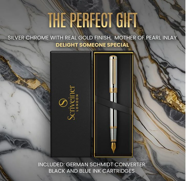 Luxury Fountain Pen Executive Gift Set with Medium Nib-multi-colors - Image 4