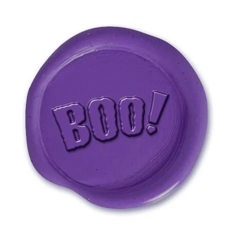 Halloween BOO Purple Adhesive Symbol Wax Seal Stickers 10PK - Hand Pressed 1 1/4" - Image 3