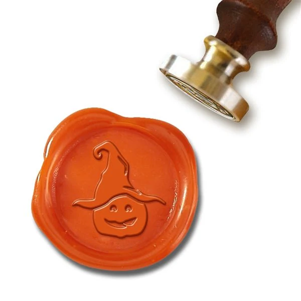 Halloween Pumpkin Witch Hat Wax Seal Stamp with Rosewood Wood Handle #8676CD - Image 2