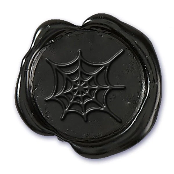 Halloween Spider Web Black Adhesive Symbol Wax Seal Stickers 10PK - Hand Pressed 1 1/4" - Image 3