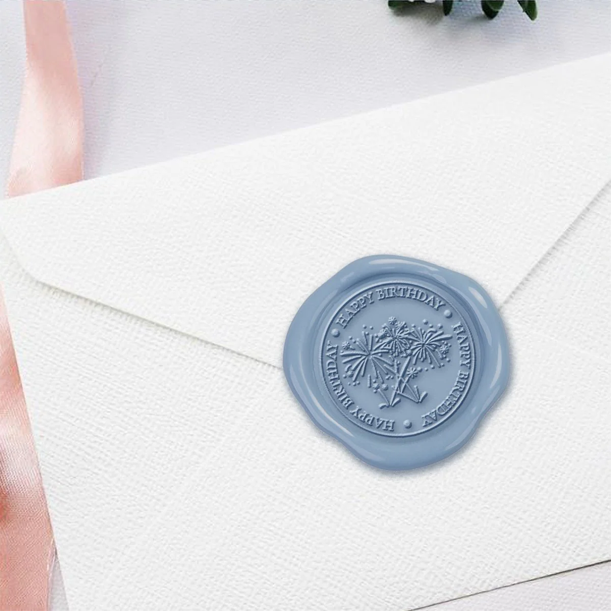Happy Birthday Hand Pressed Adhesive Wax Seals #8821PNS