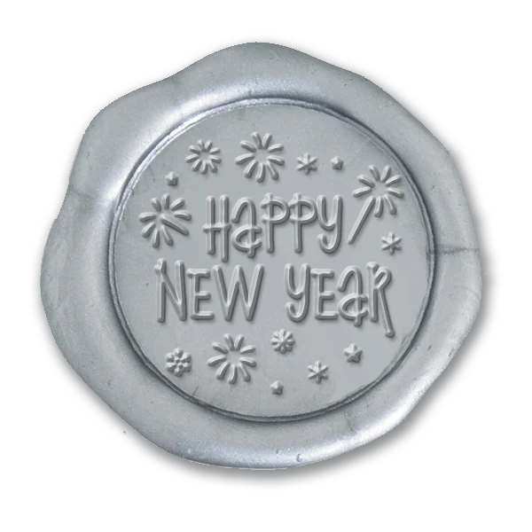 Happy New Year Fireworks Wax Seal Stamp with Black Wood Handle #907 - Image 2
