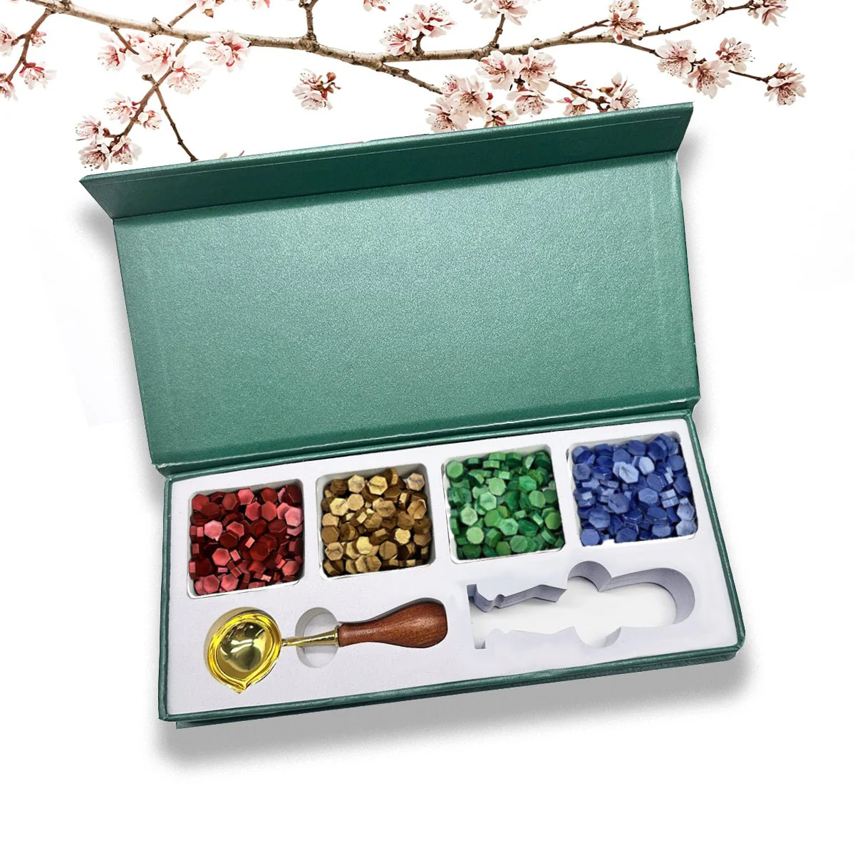 Wax Seal Starter Kit with Choice of 4 Bead Waxes, Spoon and space for your own stamp