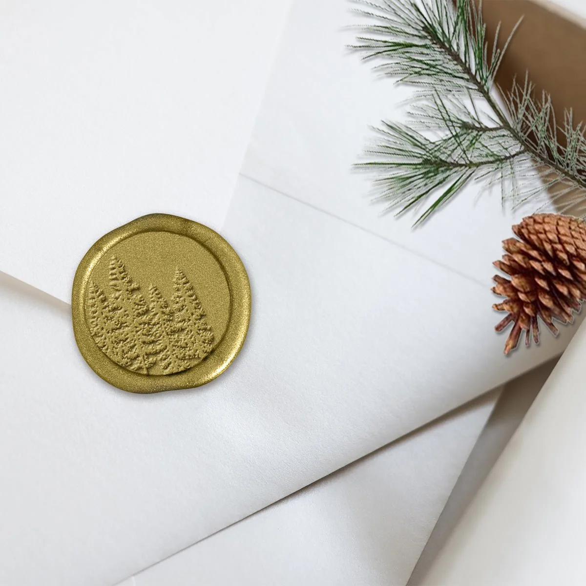 In The Woods Adhesive Christmas Wax Seal Stickers 8PK - Hand Pressed 1 1/4" - Image 12