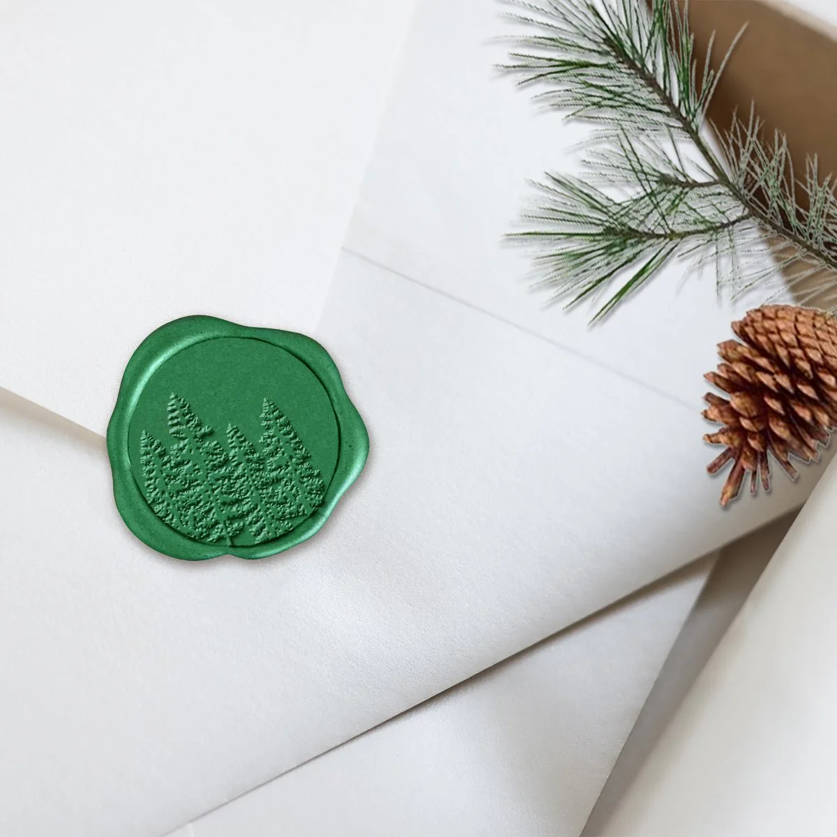 In The Woods Adhesive Christmas Wax Seal Stickers 8PK - Hand Pressed 1 1/4" - Image 16