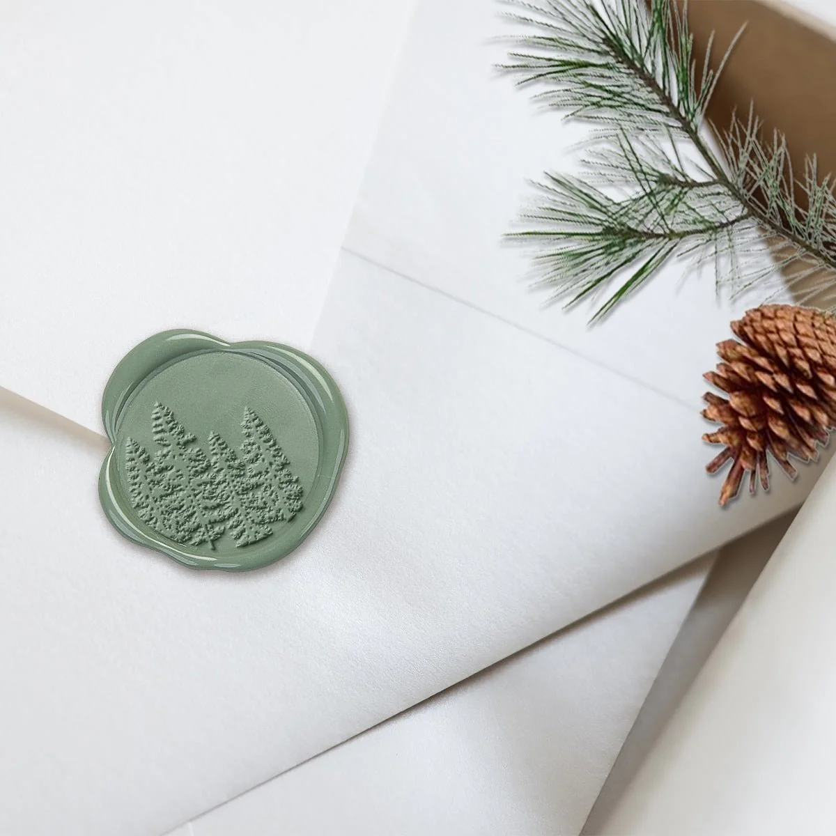 In The Woods Adhesive Christmas Wax Seal Stickers 8PK - Hand Pressed 1 1/4" - Image 17