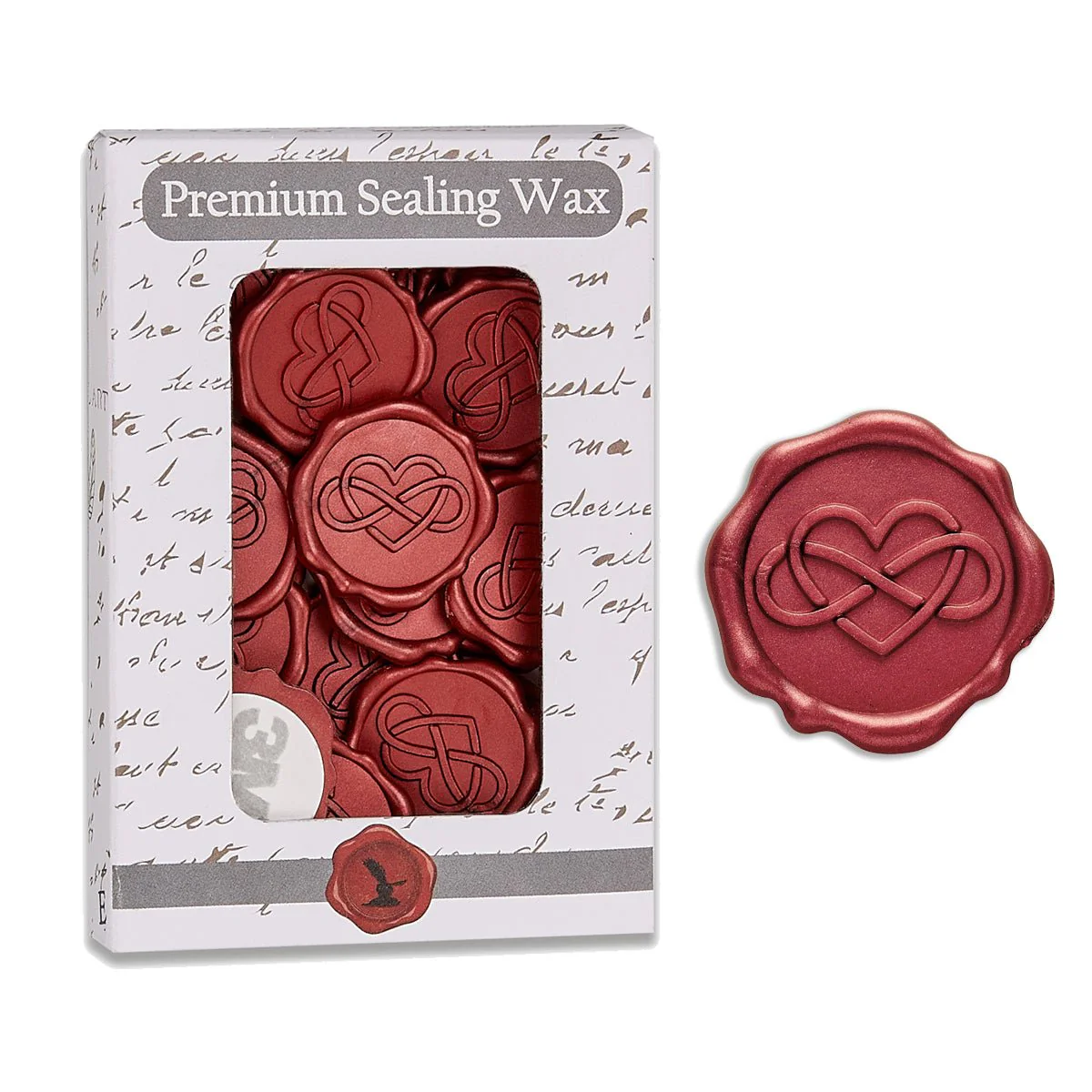 Infinity Heart Adhesive Wax Seal Quick-Ship Stickers 25PK-2 Colors