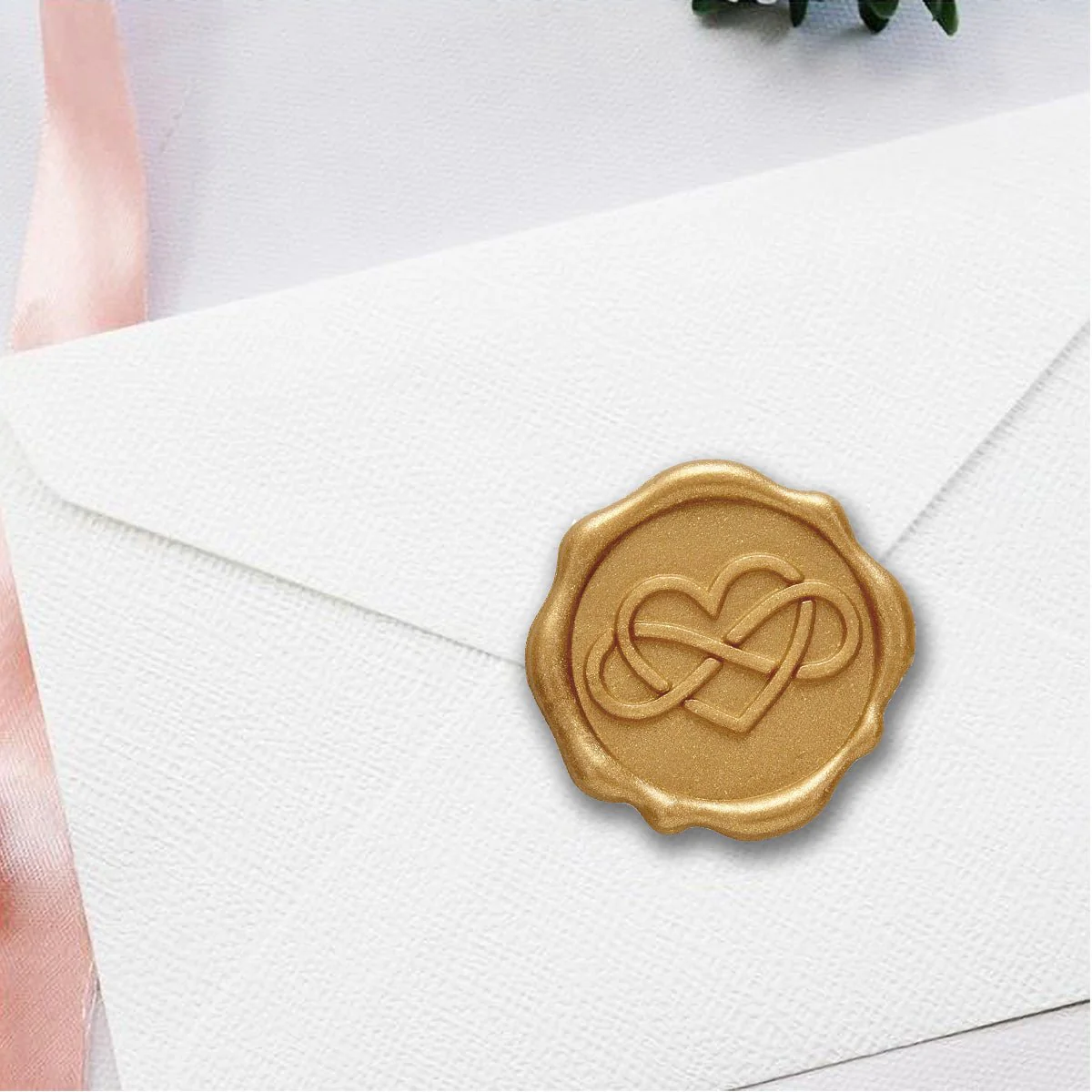 Infinity Heart Adhesive Wax Seal Quick-Ship Stickers 25PK-2 Colors - Image 2
