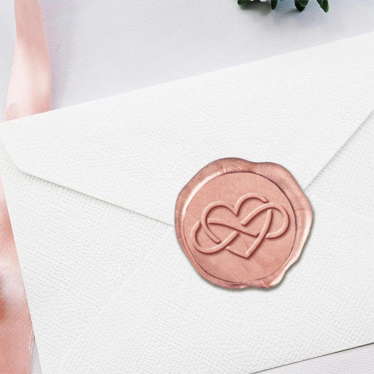 Infinity Heart Hand Pressed Adhesive Wax Seals #R893PNS