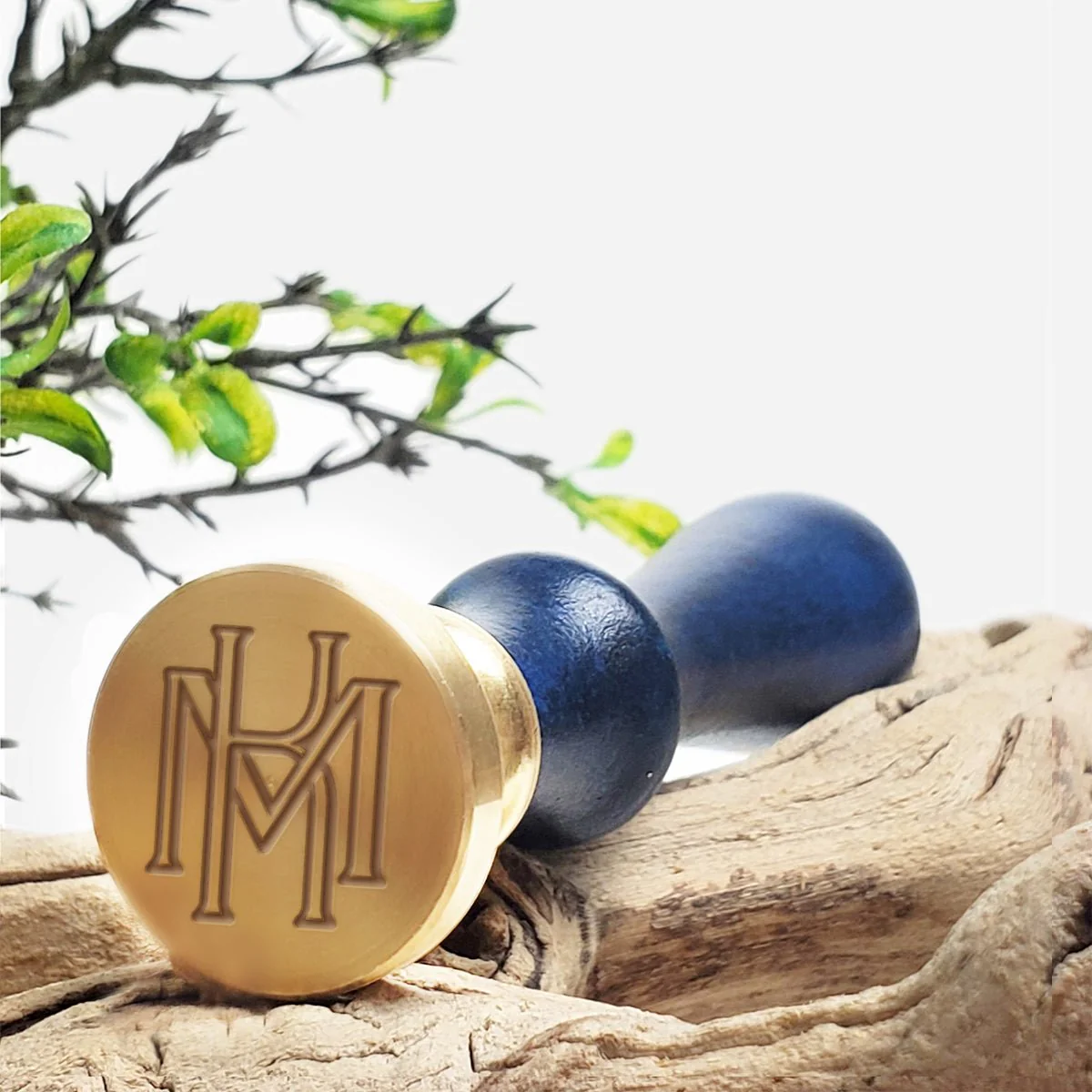 Intertwined Custom Wax Seal Stamp-Sappho Outline 2 Letter Monogram