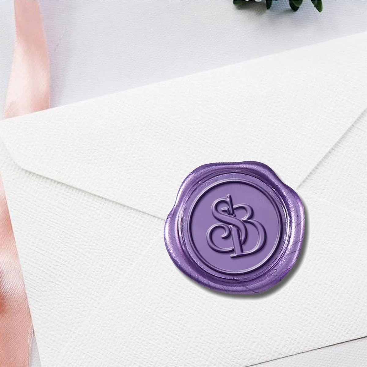 Intertwined Monogram Adhesive Wax Seals University LS245UN Bundle with Stamp