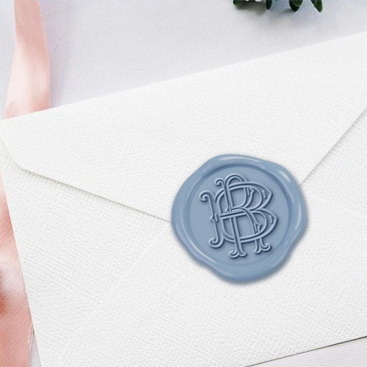 Intertwined Monogram Adhesive Wax Seals Baelon Outline LS245BA Bundle with Stamp
