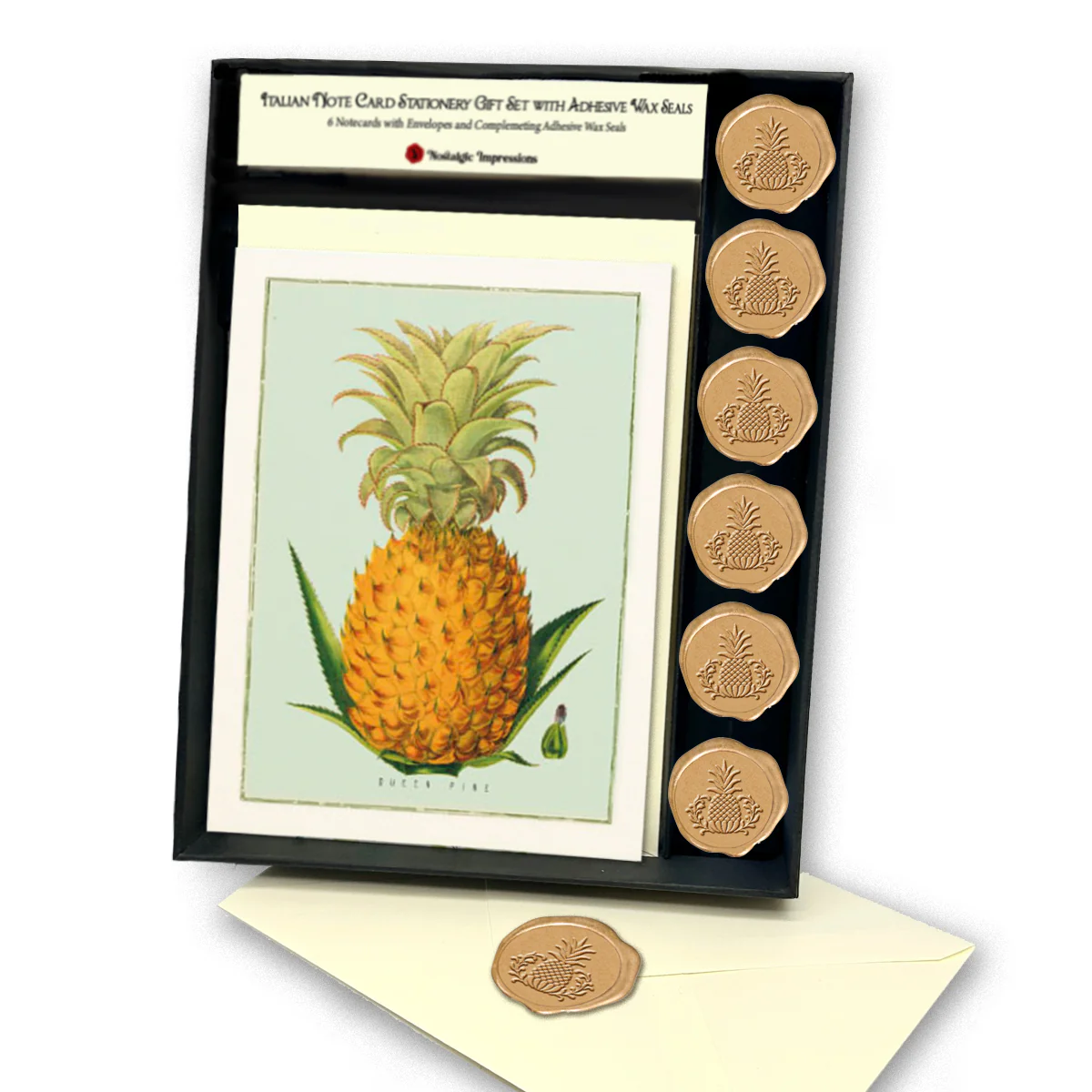 Italian Note Card Stationery Gift Set with Adhesive Wax Seals-9 Styles - Image 11