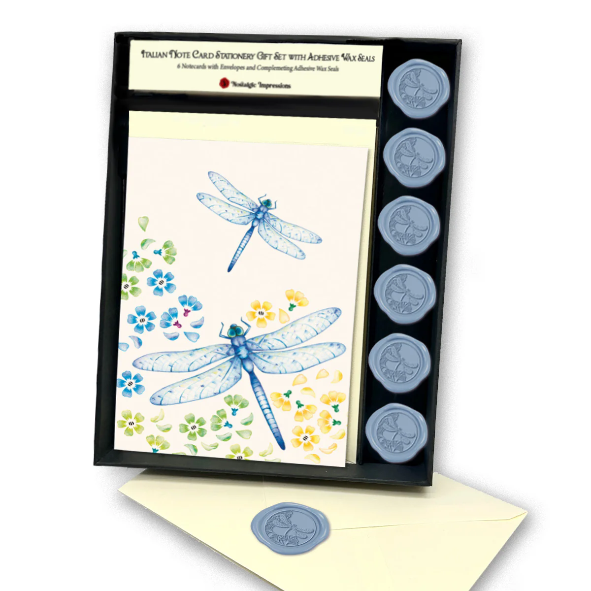 Italian Note Card Stationery Gift Set with Adhesive Wax Seals-9 Styles - Image 7