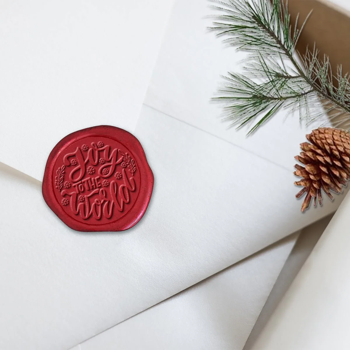 Joy Adhesive Christmas Wax Seal Stickers 8PK - Hand Pressed 1 1/4" - Image 16