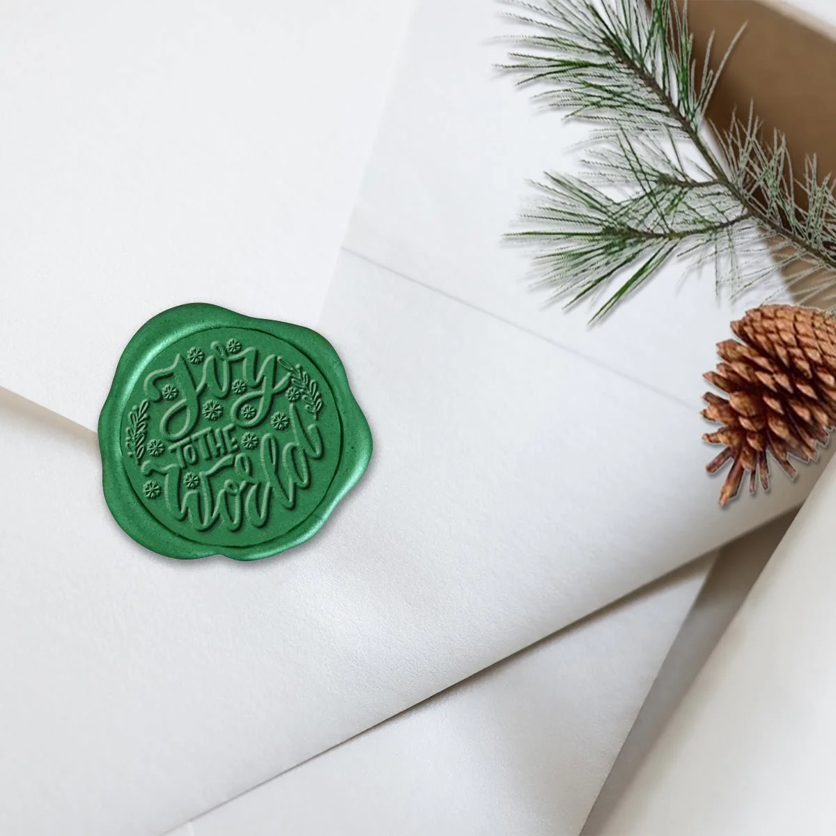 Joy Adhesive Christmas Wax Seal Stickers 8PK - Hand Pressed 1 1/4" - Image 17