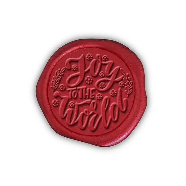 Joy Adhesive Christmas Wax Seal Stickers 8PK - Hand Pressed 1 1/4" - Image 2