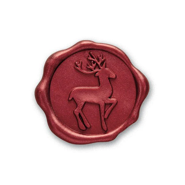 Reindeer Adhesive Christmas Wax Seal Stickers 8PK -Crimson Red 1 " - Image 2