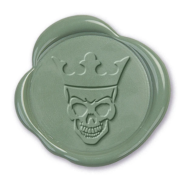 King's Skull Wax Seal Stamp #R1066- USA Handcrafted - Image 2