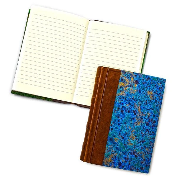 Leather & Marble Journal Book 5x7"- Italian Made-128 Lined sheets Leather Binding - Image 3