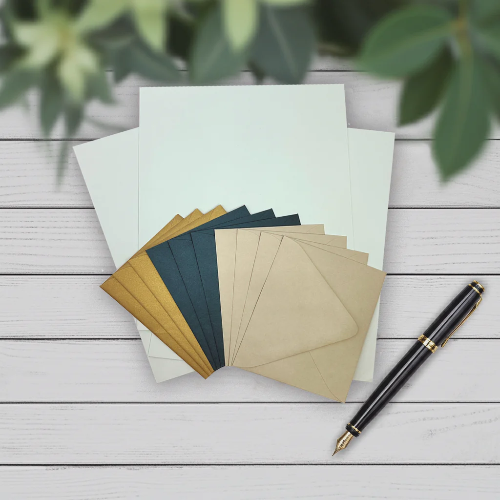 Letterpress Stationery Set with envelopes- 8.5x11- 100% Cotton printable- 20/10-multi-colors - Image 4
