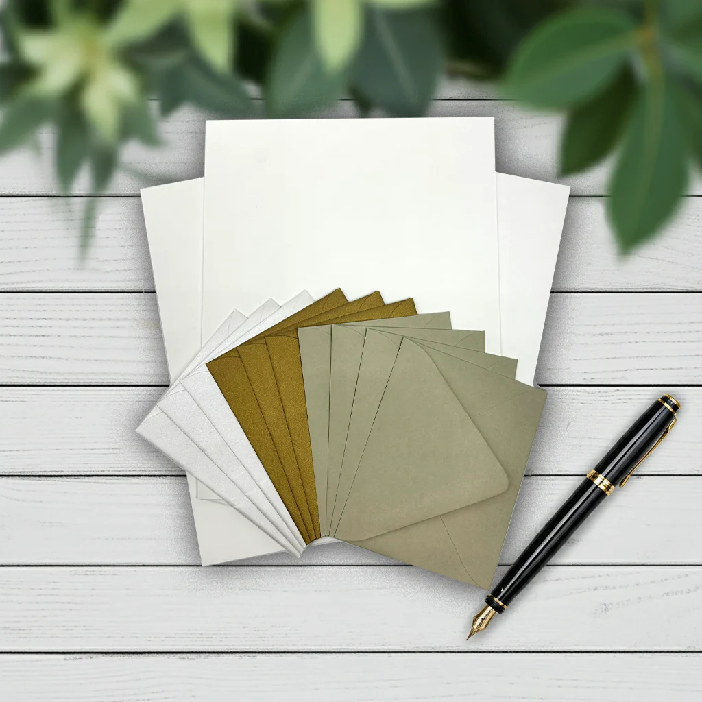 Letterpress Stationery Set with envelopes- 8.5x11- 100% Cotton printable- 20/10-multi-colors - Image 5