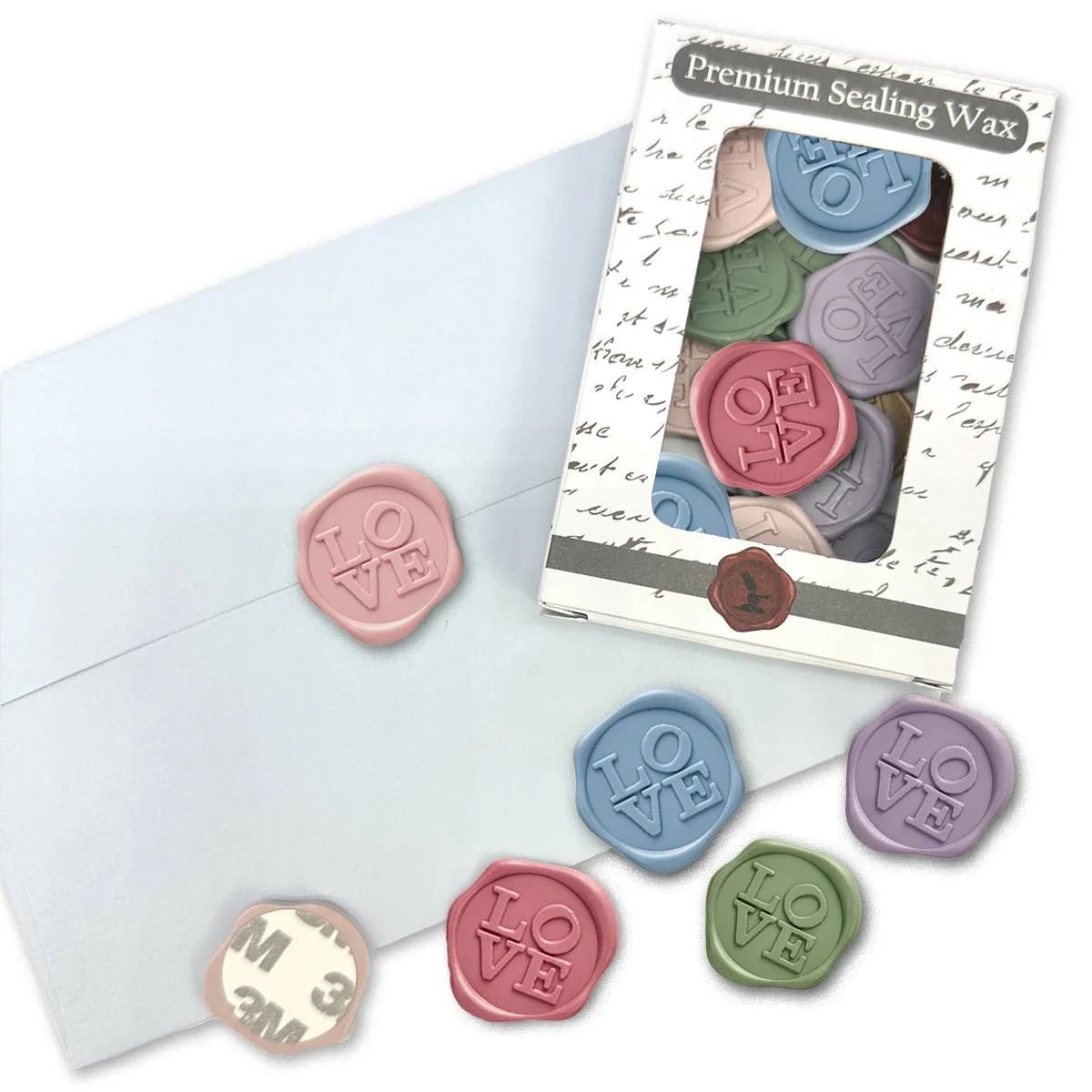 Love Adhesive Wax Seal Quick-Ship Stickers 25PK-7 Colors - Image 18