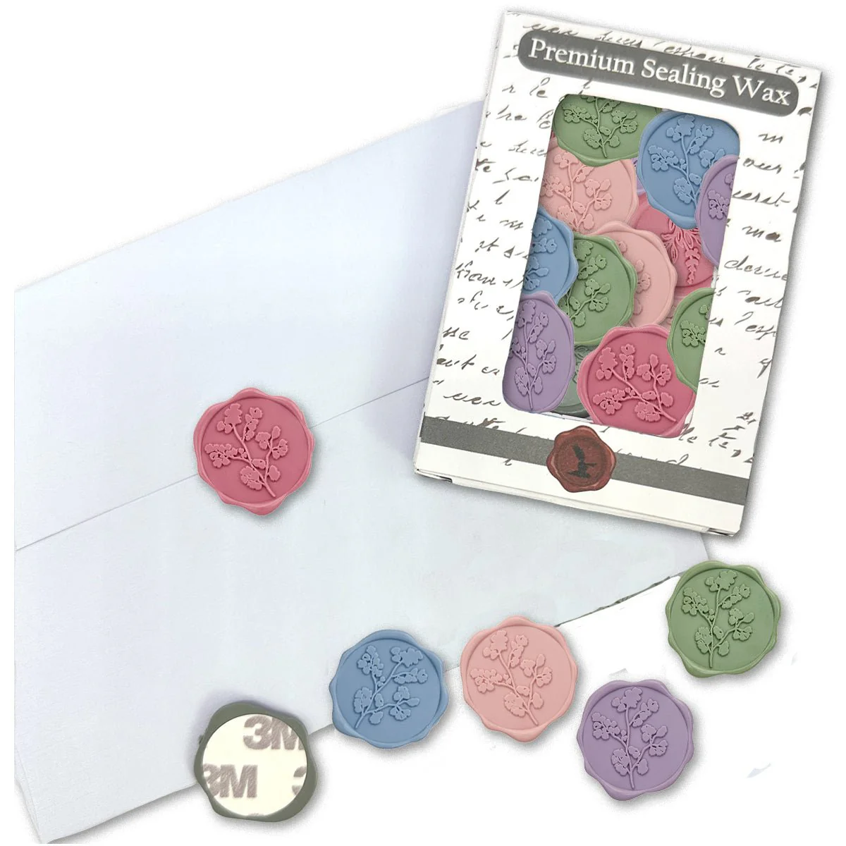 Maidenhair Wedding Adhesive Wax Seal Quick-Ship Stickers 25PK-6 Colors - Image 15