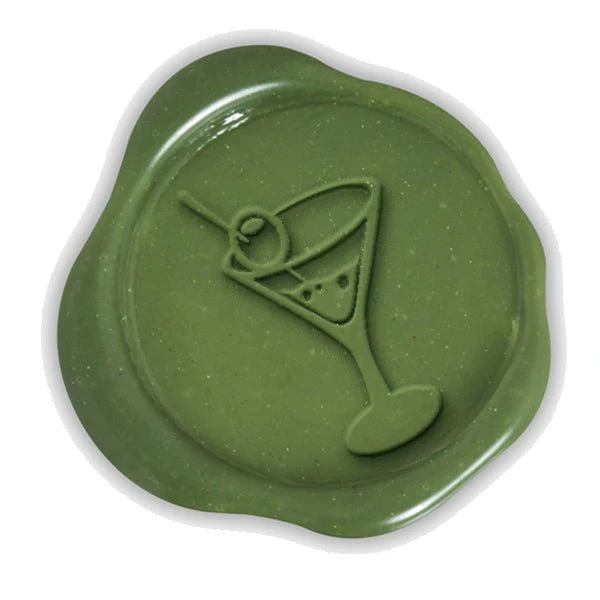 Martini Glass Hand Pressed Adhesive Wax Seals #D406PNS - Image 2