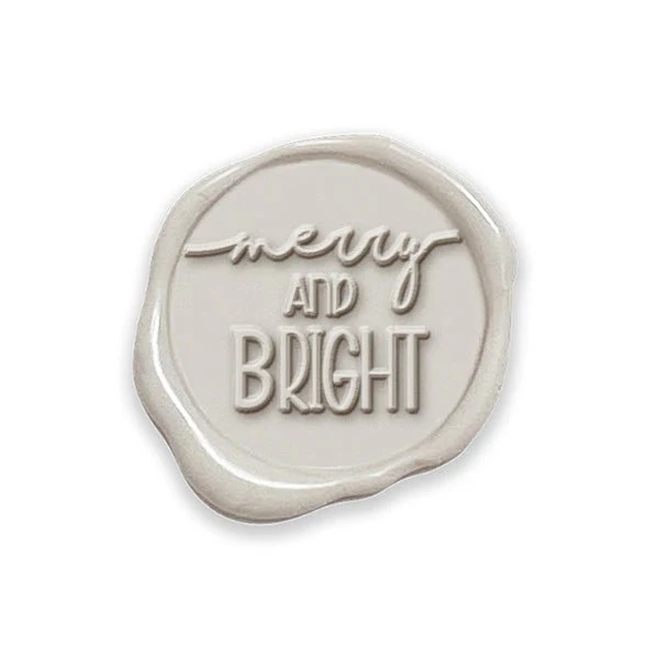 Merry and Bright Adhesive Christmas Wax Seal Stickers 8PK - Hand Pressed 1 1/4" - Image 12
