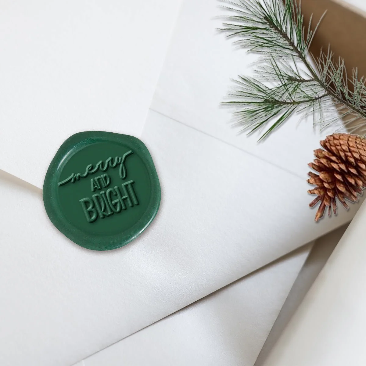 Merry and Bright Adhesive Christmas Wax Seal Stickers 8PK - Hand Pressed 1 1/4" - Image 17