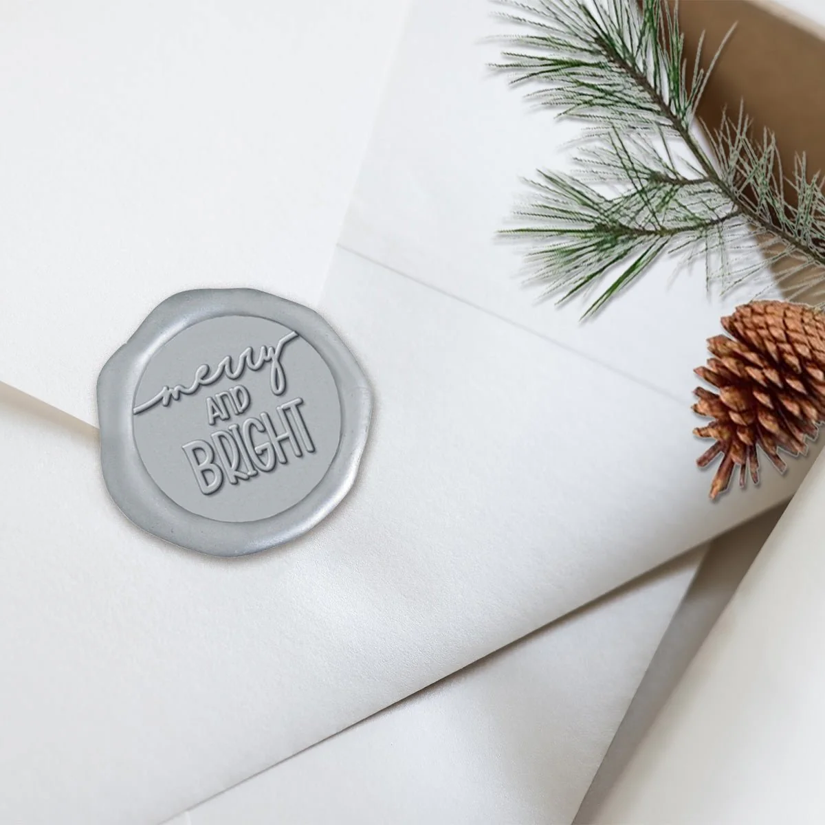 Merry and Bright Adhesive Christmas Wax Seal Stickers 8PK - Hand Pressed 1 1/4" - Image 18