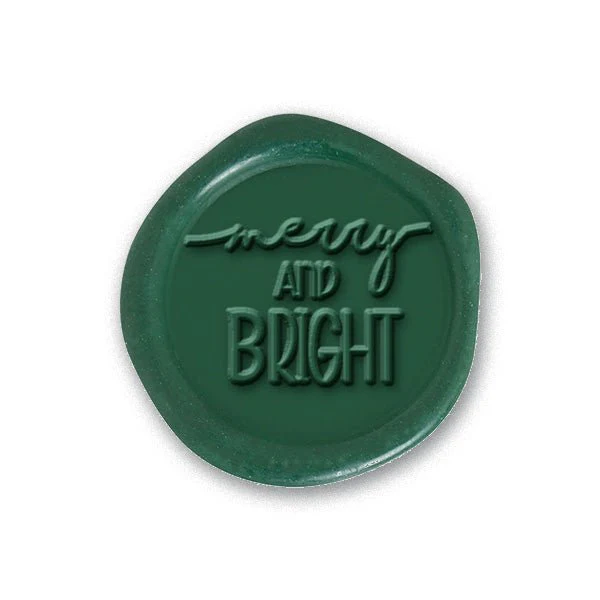 Merry and Bright Adhesive Christmas Wax Seal Stickers 8PK - Hand Pressed 1 1/4" - Image 2