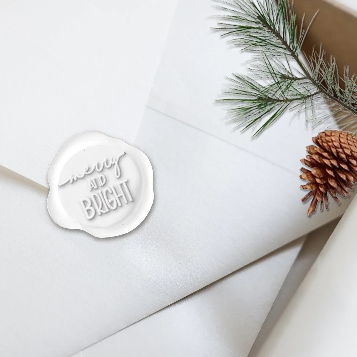 Merry and Bright Adhesive Christmas Wax Seal Stickers 8PK - Hand Pressed 1 1/4" - Image 22