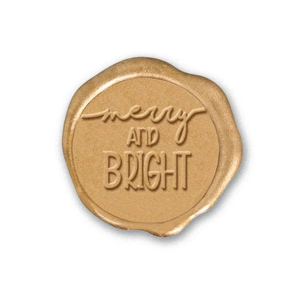 Merry and Bright Adhesive Christmas Wax Seal Stickers 8PK - Hand Pressed 1 1/4" - Image 3