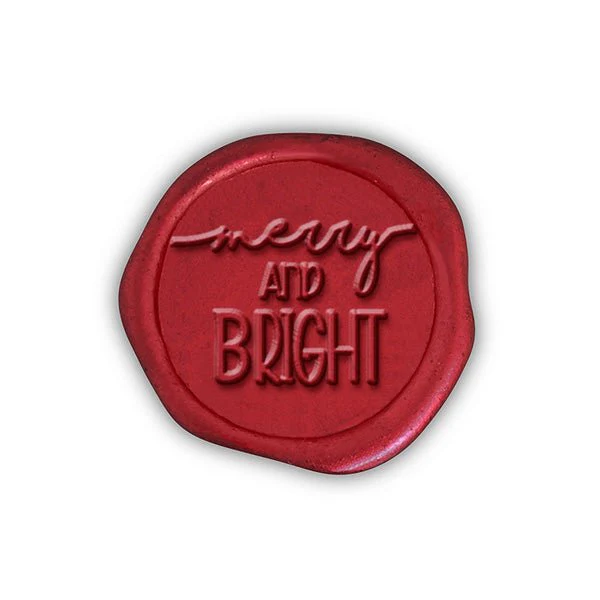 Merry and Bright Adhesive Christmas Wax Seal Stickers 8PK - Hand Pressed 1 1/4" - Image 4