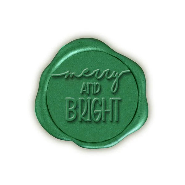 Merry and Bright Adhesive Christmas Wax Seal Stickers 8PK - Hand Pressed 1 1/4" - Image 9