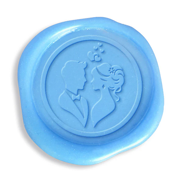 Modern Wedding Couple Wax Seal Stamp #6412 - USA Handcrafted - Image 2