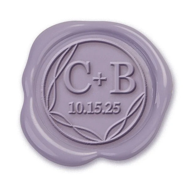 Modernist Wedding Monogram Adhesive Wax Seals #3389 Bundle with Stamp - Image 2