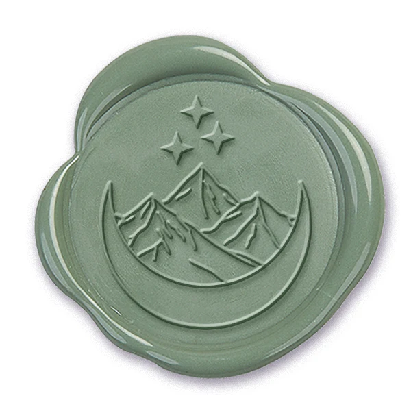 Moon Landscape Wax Seal Stamp #3907- USA Handcrafted - Image 2