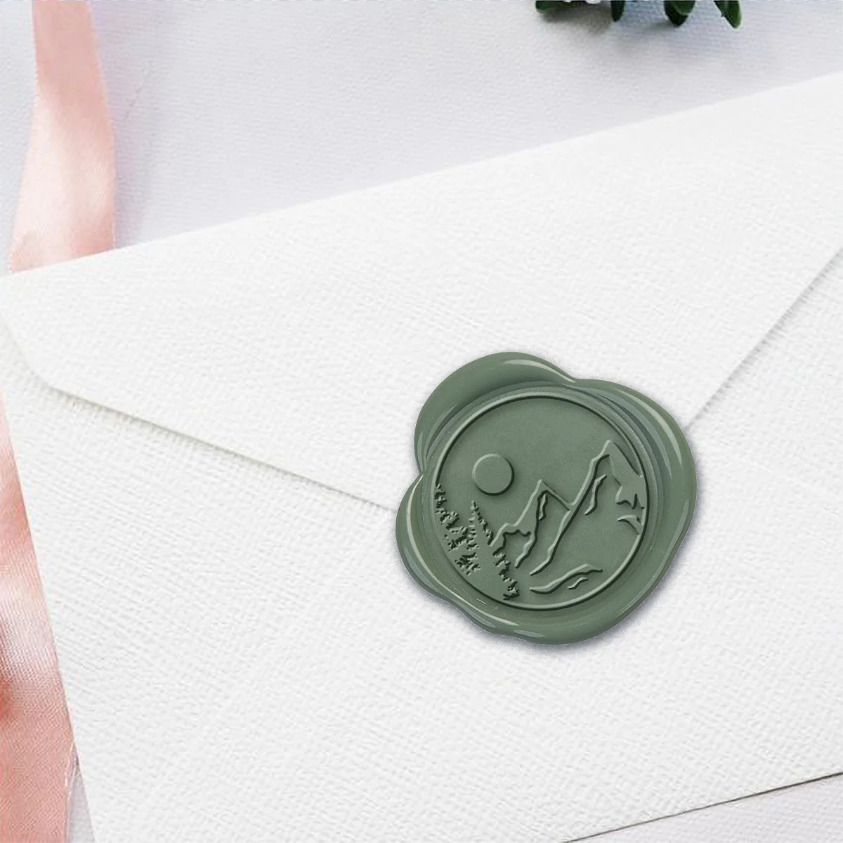Mountain Scene Hand Pressed Adhesive Wax Seals #7515PNS